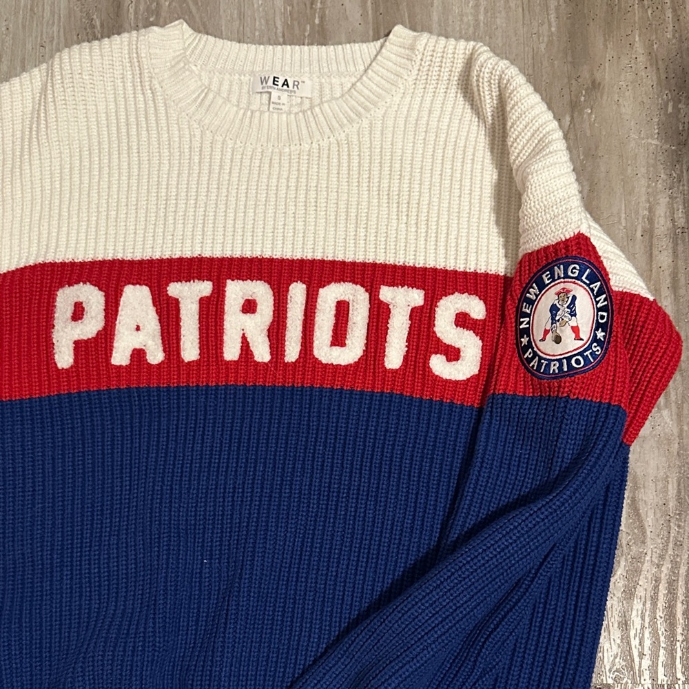 Patriots Crew Neck Sweater - Red, White, and Blue - Picture 2 of 3